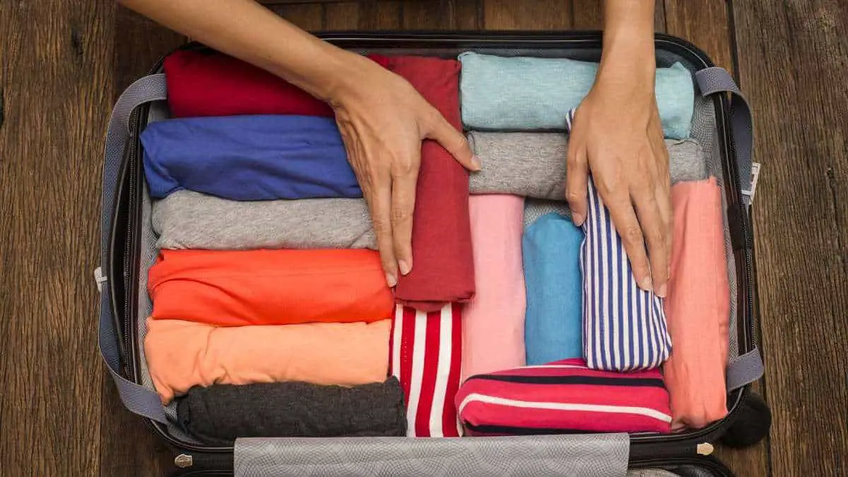 roll and pack clothes to save on space 